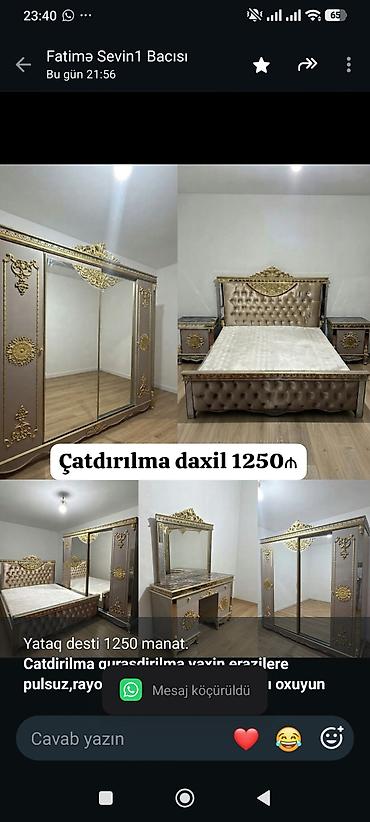 Yataq desti 1250 manat. *Catdirilma qurasdirilma yaxin erazilere