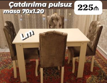 Sifarişlə qonaq masaları: Dördbucaq masa, Açılmayan, Türkiyə, Kredit yoxdur