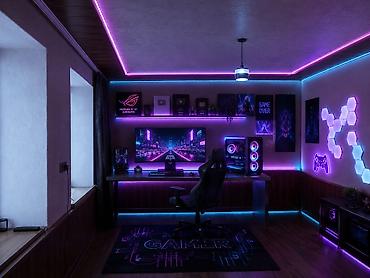 гик дома: Игровое рабочее место с неоновой RGB‑подсветкой Состав и особенности — 1