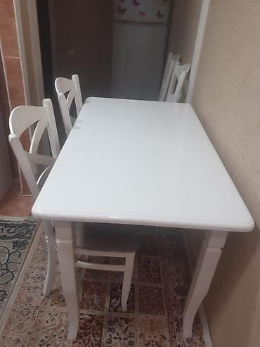 işlənmiş mətbəx stolu: Mətbəx üçün, İşlənmiş, Açılan, Dördbucaq masa, 4 stul — 2
