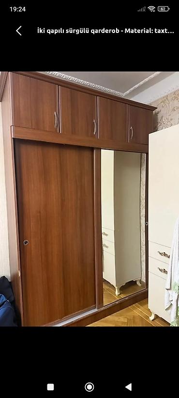 tavan taxta: İki qapılı sürgülü qarderob - Material: taxta (laminat örtük — 2