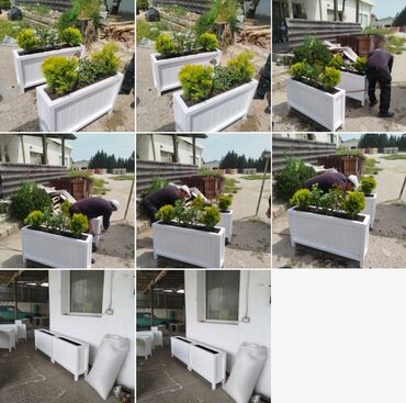 Bitkilər üçün dibçəklər: Açıq havaya uyğun dekorativ taxta gülbəçələr - Material: təbii — 7