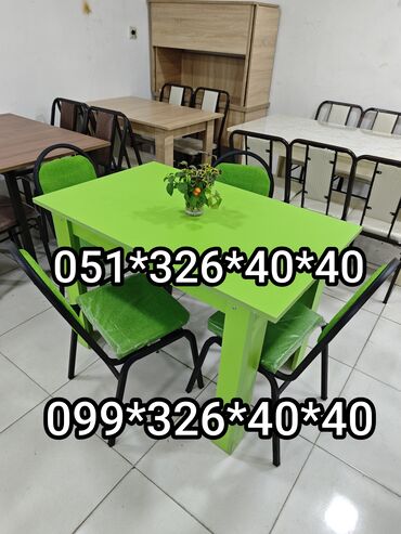 Masa və oturacaq dəstləri: Mətbəx üçün, Yeni, Açılmayan, Dördbucaq masa, 4 stul — 3