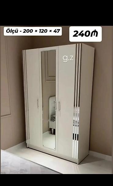 boy guzgulər: Yeni, 3 qapılı, Güzgülü, Ağ, Açılan, Düz dolab — 2