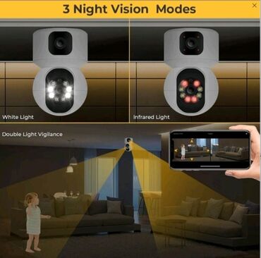 Видеонаблюдение: Видеокамера наблюдения поворотная, 2 камеры в одной. Звук, запись на — 6