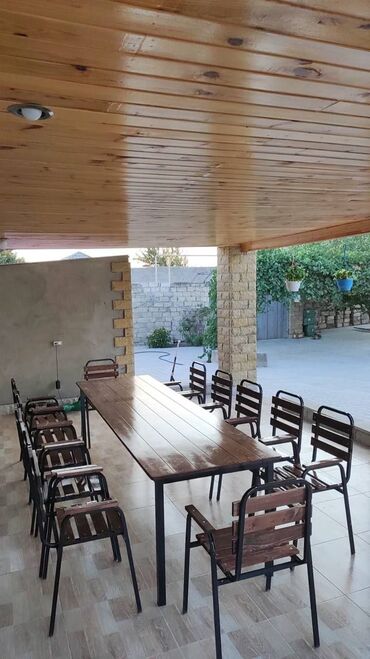 Masa və oturacaq dəstləri: Balkon üçün, Yeni, Açılmayan, Dördbucaq masa, 12 stul — 7