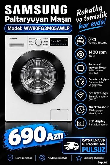 asus baki: Paltaryuyan Samsung WW80FG3M05AWLP 8 kg Qurasdirilma catdirilma — 1