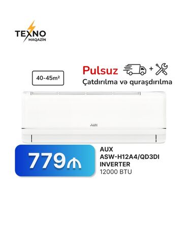 Kondisionerlər: Kondisioner AUX, 40-45 kv. m, Kredit yoxdur, Pulsuz quraşdırılma