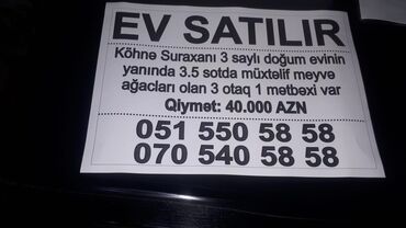 əlimyandıda satılan evlər: Bakı, Suraxanı, 3 otaqlı, Köhnə tikili, m. Neftçilər, 80 kv. m
