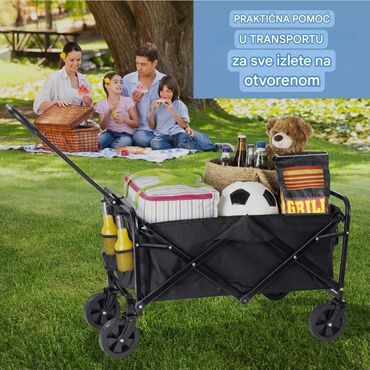 Baštenski alati i oprema: Praktična sklopiva baštenska kolica crne boje, idealna za prenošenje — 7