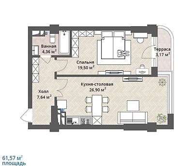 Продажа квартир: 2 комнаты, 58 м², Элитка, 2 этаж — 2