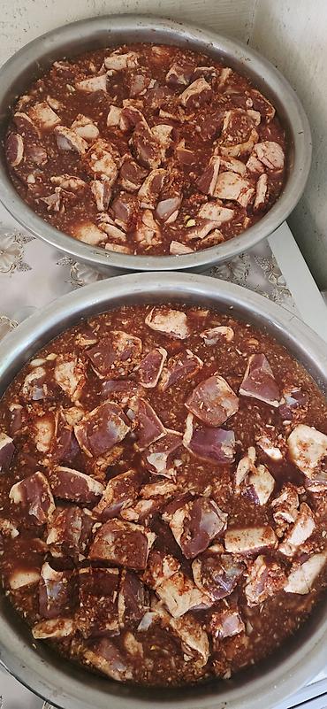 шашлык маринат: Мясо маринованое готовое для шашлыка от 500 сомов и выше за 1 кг — 7
