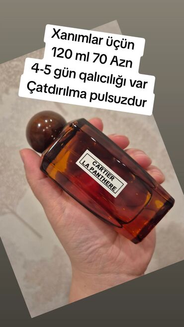 etirler ve qiymetleri: Xanimlar ucun 120 ml 70 Azn. dehset qalici etirdir. 4-5 gun qalir