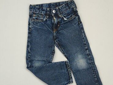 jeansy w stokrotki: Spodnie jeansowe, H&M, 3-4 lat, 98/104, stan - Dobry
