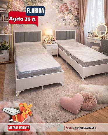 mebelman: Birnəfərlik, Bazalı, Pulsuz matras, Siyirməsiz, Türkiyə, Mat laminat — 8
