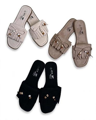 stefano sandale 2021: Ženske ravne papuče – resice i perlice - Model: slip-on papuče sa — 1