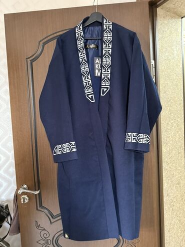 турецкие пуховики фирмы: Национальный мужской чапан (камзол) ALKUM. - Цвет: темно-синий. -
