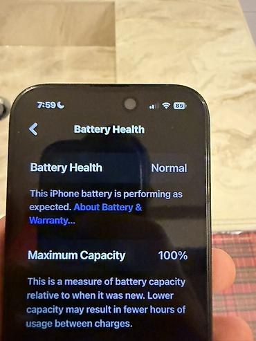 2.el telefonlar iphone: IPhone 16, 128 GB, Qara — 7