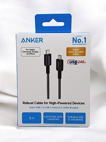 Kateqoriya: Adapterlər Anker A81D5H11 3ft 240W USB‑C Kabel Brend