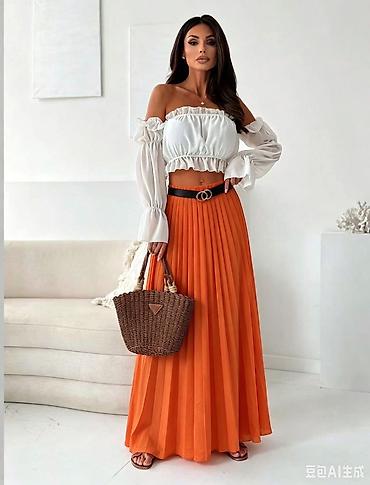 Suknje: 04. Plisirane suknje Prelepe boje💚💛🧡💙🩷❤️ S M L XL Cena : 2.200 dinara — 1