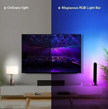 Ev üçün dekor: Smart LED RGB Light Bars – 2-li set - Rəngli mühit işıqlandırması — 2