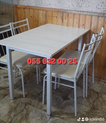 Bağ, çöl masa və oturacaq dəstləri: Yeni, Kvadrat masa, 4 stul, Açılmayan, Stullar ilə, Metal, Azərbaycan — 24