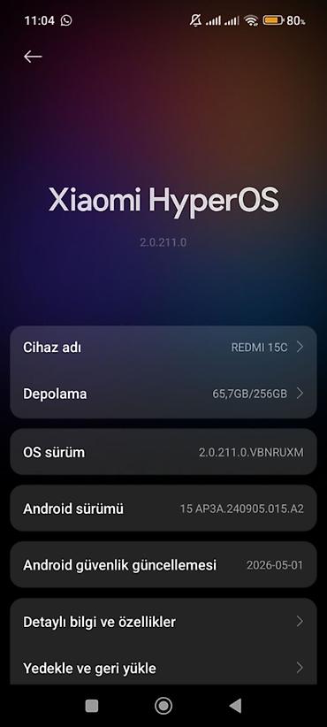 irsad redmi note 9: Redmi 15C Yaddaş: 256 GB. Ram: 8 GB. 3 ayın telefonudur. Heçbir — 2