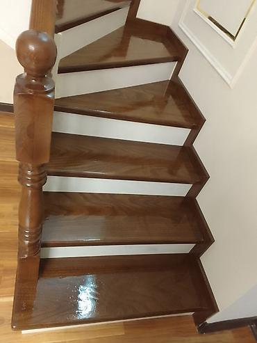 Обшивка лестниц: Лестница заказ алабыз Кара жыгач сосна шпон фонерадан — 22