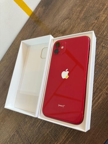 Apple iPhone: IPhone 11, Новый, 128 ГБ, Красный, Защитное стекло, Кабель, Коробка, 100 %