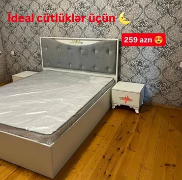 Çarpayılar: Yeni, İkinəfərlik çarpayı, Bazasız, Matras ilə, Siyirməsiz, Azərbaycan — 2