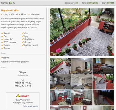аренда дома баку: 150 м², 3 комнаты, Газ, Электричество, Водопровод at lalafo.az аренда дома баку: 150 м², 3 комнаты, Газ, Электричество, Водопровод