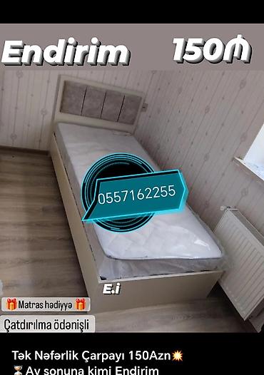 Çarpayılar: Yeni, Təknəfərlik çarpayı, Bazasız, Matras ilə, Siyirməsiz, Azərbaycan — 8