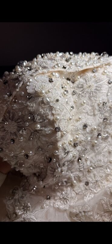 Свадебные платья: Свадебное платье, Со шлейфом, Фатин, Пышное, Жемчуг, Б/у — 7