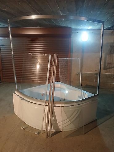 çakuzi: Künc hidromasajlı vanna və şüşə kabina dəsti - Forma: künc/qövs ön — 1
