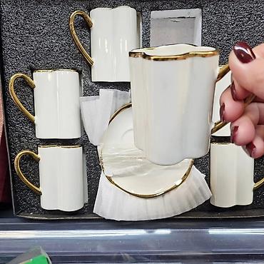 Kompleti posuđa: Set šoljica za kafu/espreso sa tanjirićima – elegantni porcelan sa — 1