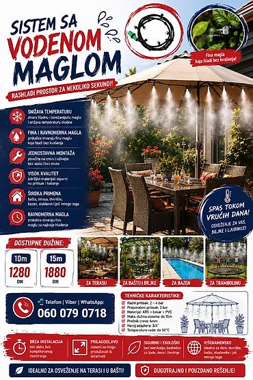 seme bele rade: Sistem za hlađenje vodenom maglom, prskalice za vodenu maglu — 3
