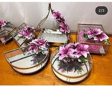 8 mart hədiyəsi: Novruz/söz kəsimi/nişan üçün bəzədilmiş xonça və vitrin qutuları dəsti — 5