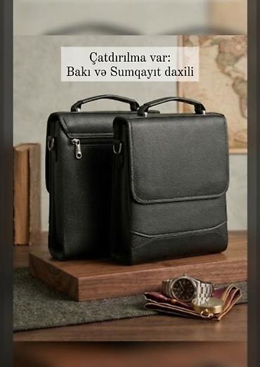 casio sumqayit: Qara rəngdə əl üçün portfel/planşet çantası - Material: keyfiyyətli — 1