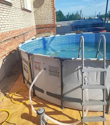 Maskalar, eynəklər: Çərçivə hovuzu. Çap 305 Hündürlük 100 6000 litr Filtr, nasos, nərdivan
