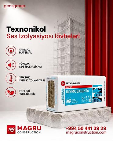 TEXNONIKOL səs izolyasiyası lövhələri Yanmaz material — yanğın