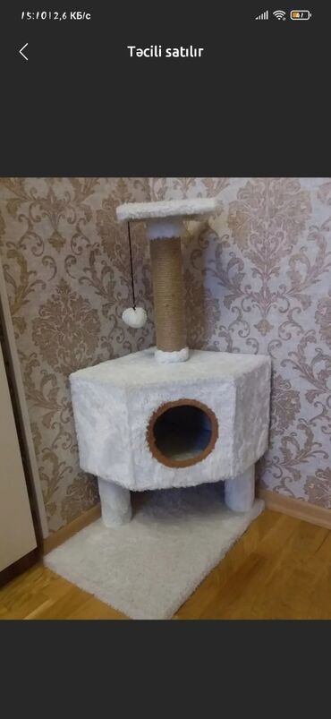 Кошки: Pişik üçün çoxfunksiyalı ev və dırmaşma kompleksi - Material: yumşaq