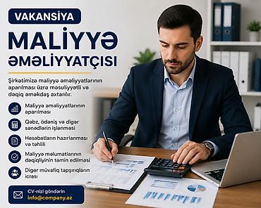 İş: Vakansiya: Maliyyə əməliyyatçısı Şirkətimiz maliyyə əməliyyatlarının — 1