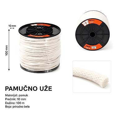 KMT Pamučno uže beli 5302766 Opis: Čvrsto pamučno uže u koturu