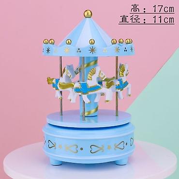one piece kinder joy: Музыкальная шкатулка-карусель с лошадками, голубая Номер ватсап — 2
