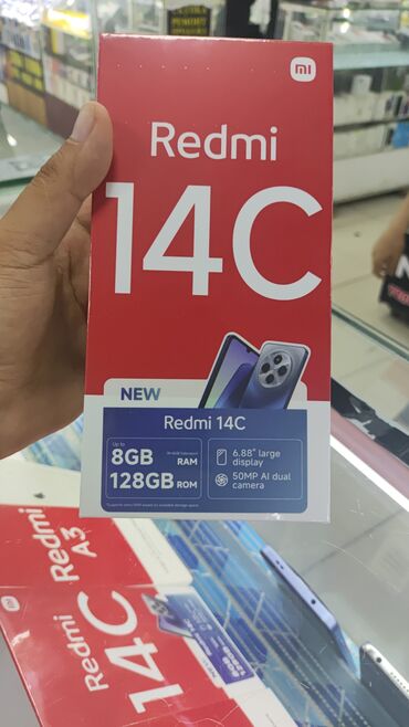 Redmi: Redmi, Redmi 14C, Новый, 128 ГБ, цвет - Синий, 2 SIM