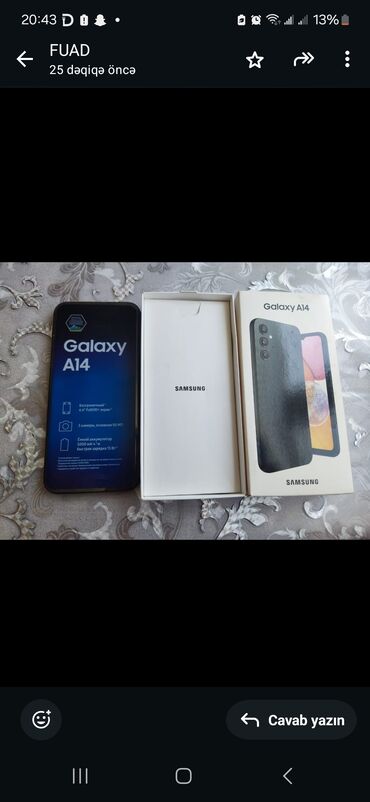 Samsung: Samsung Galaxy A14, 128 GB, rəng - Qara, Sensor, İki sim kartlı