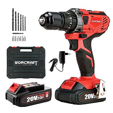 Шуруповерты: Аккумуляторная дрель‑шуруповерт WORCRAFT 20V в кейсе - Питание — 8