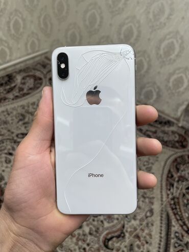 телефон белый: IPhone Xs Max, Колдонулган, 256 ГБ, Ак, 80 %