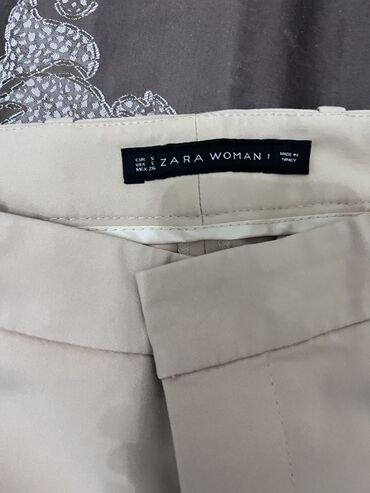 Брюки, Zara, S (EU 36), цвет - Белый