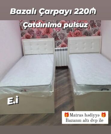 çarpayı bazalı: Yeni, Təknəfərlik çarpayı, Bazalı, Matras ilə